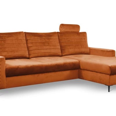 Rozkládací sedačka s úložným prostorem TIMMINS - rezavá, pravý roh