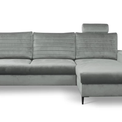 Rozkládací sedačka s úložným prostorem TIMMINS - šedá, pravý roh