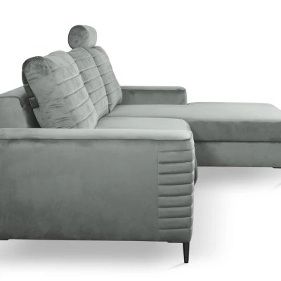 Rozkládací sedačka s úložným prostorem TIMMINS - šedá, pravý roh