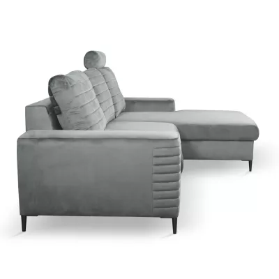 Rozkládací sedačka s úložným prostorem TIMMINS - šedá, pravý roh