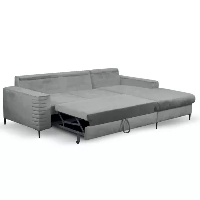Rozkládací sedačka s úložným prostorem TIMMINS - šedá, pravý roh