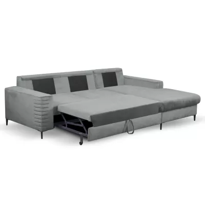 Rozkládací sedačka s úložným prostorem TIMMINS - šedá, pravý roh