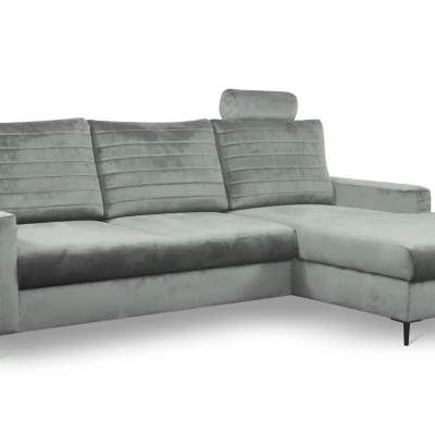 Rozkládací sedačka s úložným prostorem TIMMINS - šedá, pravý roh