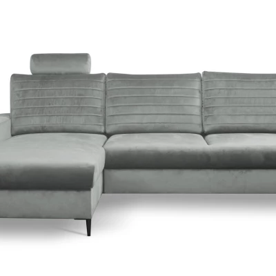 Rozkládací sedačka s úložným prostorem TIMMINS - šedá, levý roh