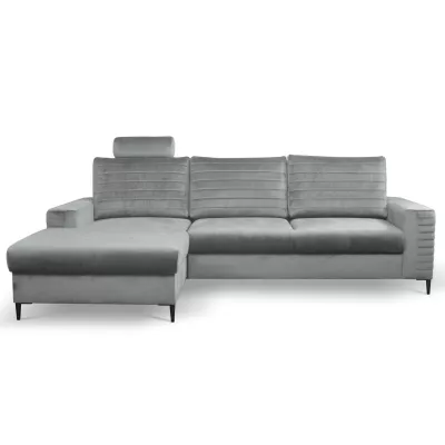 Rozkládací sedačka s úložným prostorem TIMMINS - šedá, levý roh