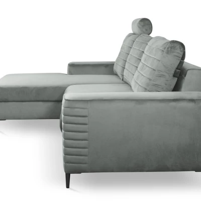 Rozkládací sedačka s úložným prostorem TIMMINS - šedá, levý roh