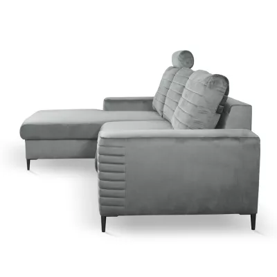 Rozkládací sedačka s úložným prostorem TIMMINS - šedá, levý roh