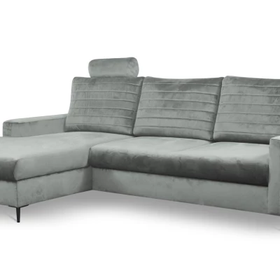 Rozkládací sedačka s úložným prostorem TIMMINS - šedá, levý roh