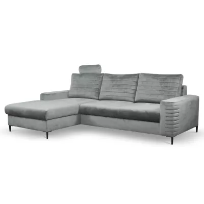 Rozkládací sedačka s úložným prostorem TIMMINS - šedá, levý roh