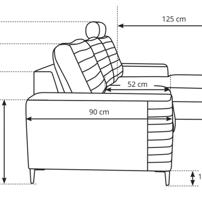 Rozkládací sedačka s úložným prostorem TIMMINS - šedá, levý roh
