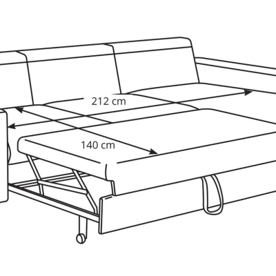 Rozkládací sedačka s úložným prostorem TIMMINS - zelená, levý roh