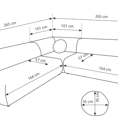 Rozkládací sedačka s úložným prostorem SURREY 2 - tmavá šedá