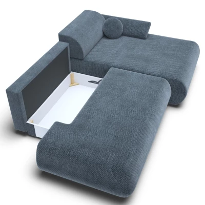 Rozkládací rohová sedačka s úložným prostorem SURREY 1 - modrá, pravý roh