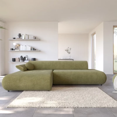 Rozkládací rohová sedačka s úložným prostorem SURREY 1 - khaki, levý roh