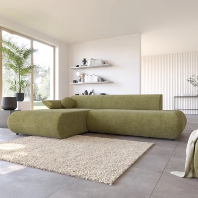 Rozkládací rohová sedačka s úložným prostorem SURREY 1 - khaki, levý roh