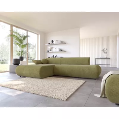 Rozkládací rohová sedačka s úložným prostorem SURREY 1 - khaki, levý roh