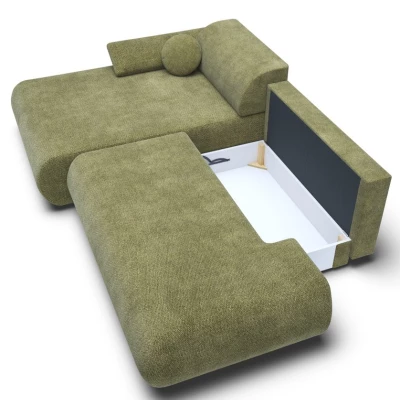 Rozkládací rohová sedačka s úložným prostorem SURREY 1 - khaki, levý roh