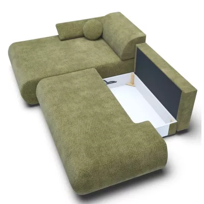 Rozkládací rohová sedačka s úložným prostorem SURREY 1 - khaki, levý roh
