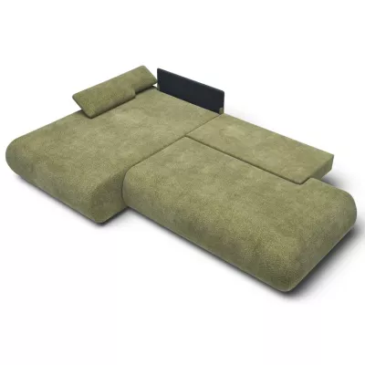 Rozkládací rohová sedačka s úložným prostorem SURREY 1 - khaki, levý roh