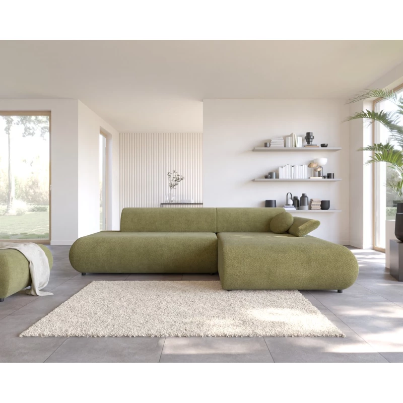 Rozkládací rohová sedačka s úložným prostorem SURREY 1 - khaki, pravý roh