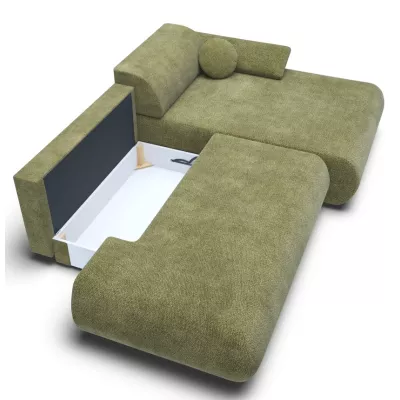 Rozkládací rohová sedačka s úložným prostorem SURREY 1 - khaki, pravý roh