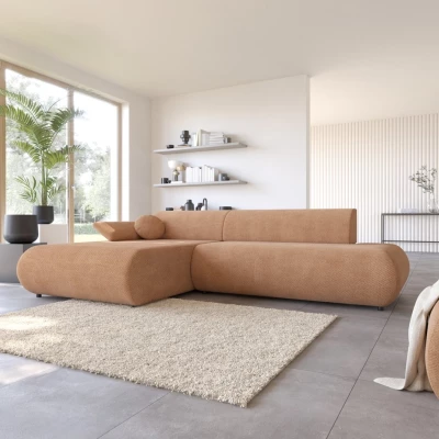 Rozkládací rohová sedačka s úložným prostorem SURREY 1 - světlá hnědá, levý roh