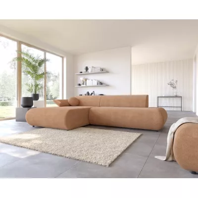 Rozkládací rohová sedačka s úložným prostorem SURREY 1 - světlá hnědá, levý roh