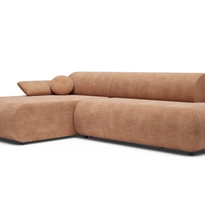 Rozkládací rohová sedačka s úložným prostorem SURREY 1 - světlá hnědá, levý roh