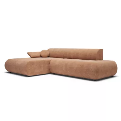 Rozkládací rohová sedačka s úložným prostorem SURREY 1 - světlá hnědá, levý roh