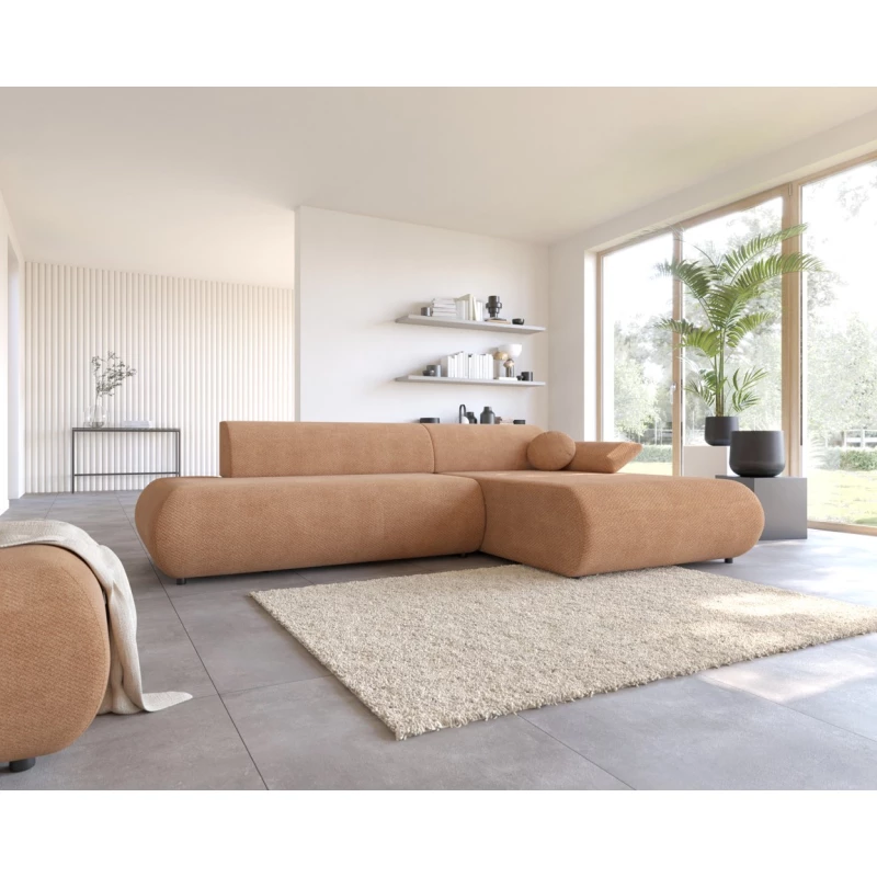 Rozkládací rohová sedačka s úložným prostorem SURREY 1 - světlá hnědá, pravý roh