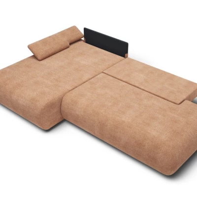 Rozkládací rohová sedačka s úložným prostorem SURREY 1 - světlá hnědá, levý roh