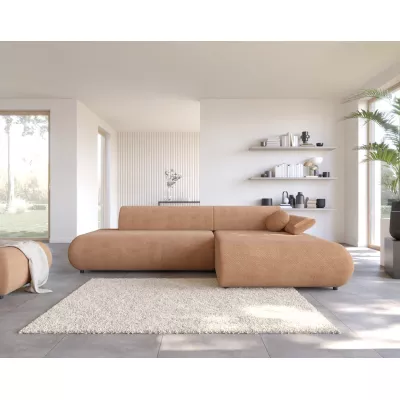 Rozkládací rohová sedačka s úložným prostorem SURREY 1 - světlá hnědá, pravý roh