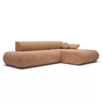 Rozkládací rohová sedačka s úložným prostorem SURREY 1 - světlá hnědá, pravý roh