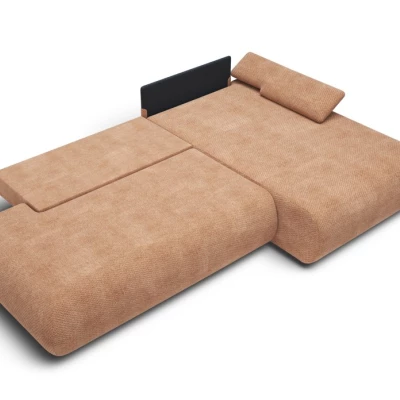 Rozkládací rohová sedačka s úložným prostorem SURREY 1 - světlá hnědá, pravý roh