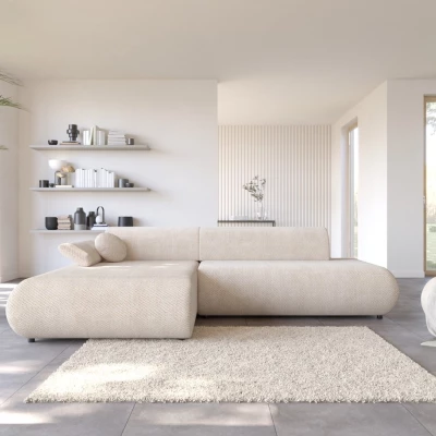 Rozkládací rohová sedačka s úložným prostorem SURREY 1 - béžová 2, levý roh