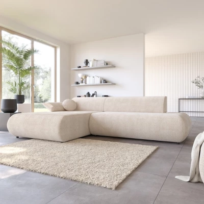 Rozkládací rohová sedačka s úložným prostorem SURREY 1 - béžová 2, levý roh