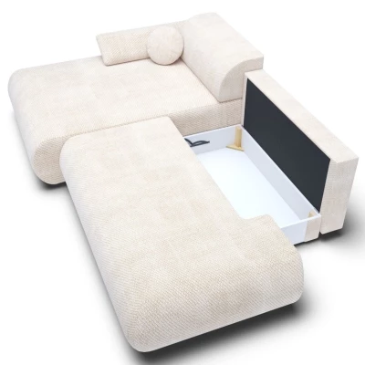 Rozkládací rohová sedačka s úložným prostorem SURREY 1 - béžová 2, levý roh