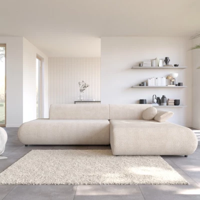 Rozkládací rohová sedačka s úložným prostorem SURREY 1 - béžová 2, pravý roh