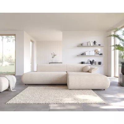 Rozkládací rohová sedačka s úložným prostorem SURREY 1 - béžová 2, pravý roh