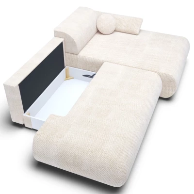 Rozkládací rohová sedačka s úložným prostorem SURREY 1 - béžová 2, pravý roh