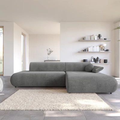 Rozkládací rohová sedačka s úložným prostorem SURREY 1 - tmavá šedá, pravý roh