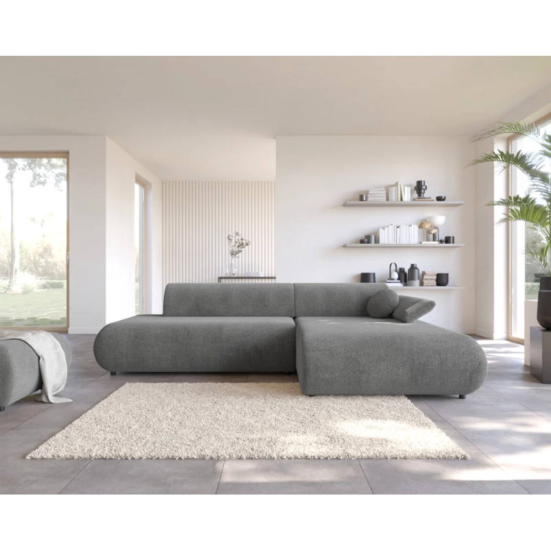 Rozkládací rohová sedačka s úložným prostorem SURREY 1 - tmavá šedá, pravý roh
