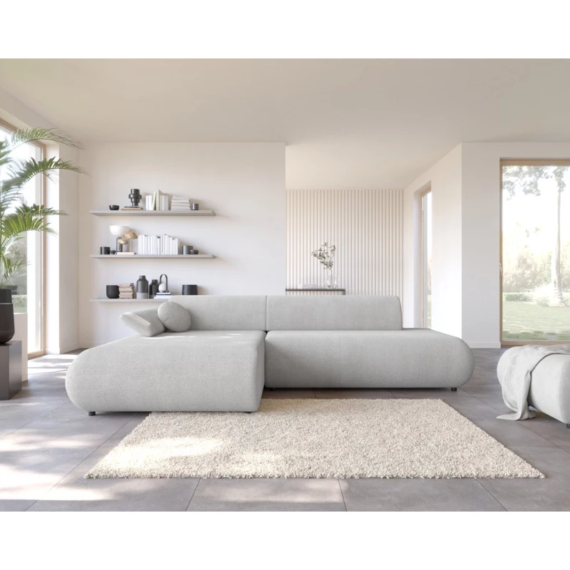 Rozkládací rohová sedačka s úložným prostorem SURREY 1 - světlá šedá 2, levý roh