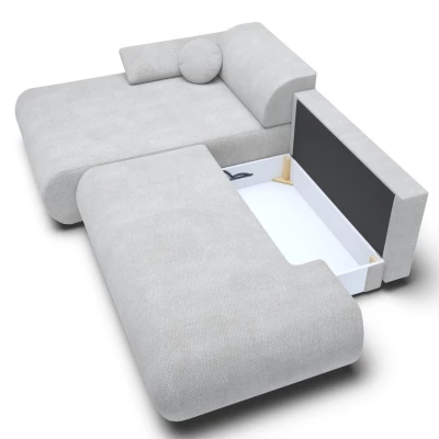 Rozkládací rohová sedačka s úložným prostorem SURREY 1 - světlá šedá 2, levý roh