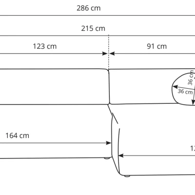 Rozkládací rohová sedačka s úložným prostorem SURREY 1 - modrá, levý roh