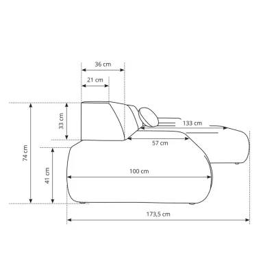 Rozkládací rohová sedačka s úložným prostorem SURREY 1 - khaki, pravý roh