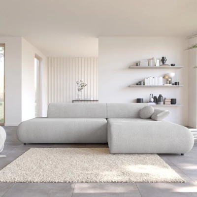 Rozkládací rohová sedačka s úložným prostorem SURREY 1 - světlá šedá 2, pravý roh