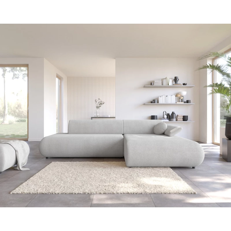 Rozkládací rohová sedačka s úložným prostorem SURREY 1 - světlá šedá 2, pravý roh
