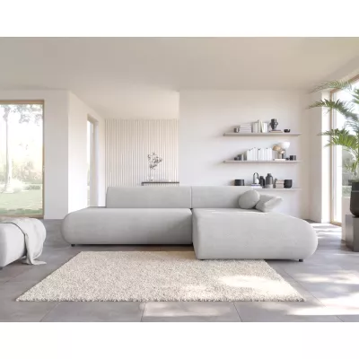 Rozkládací rohová sedačka s úložným prostorem SURREY 1 - světlá šedá 2, pravý roh