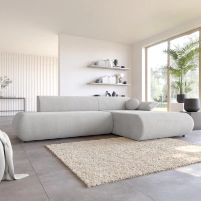 Rozkládací rohová sedačka s úložným prostorem SURREY 1 - světlá šedá 2, pravý roh